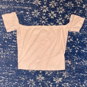 Chic Off-Shoulder Orangey-Pink Crop Top